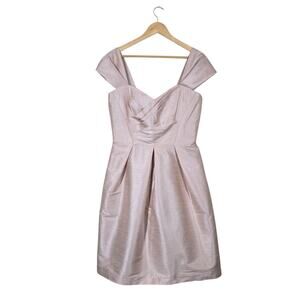 Alfred Sung Cocktail Dress 14 Pearl Pink Dupioni Sample NWT Formal Romantic